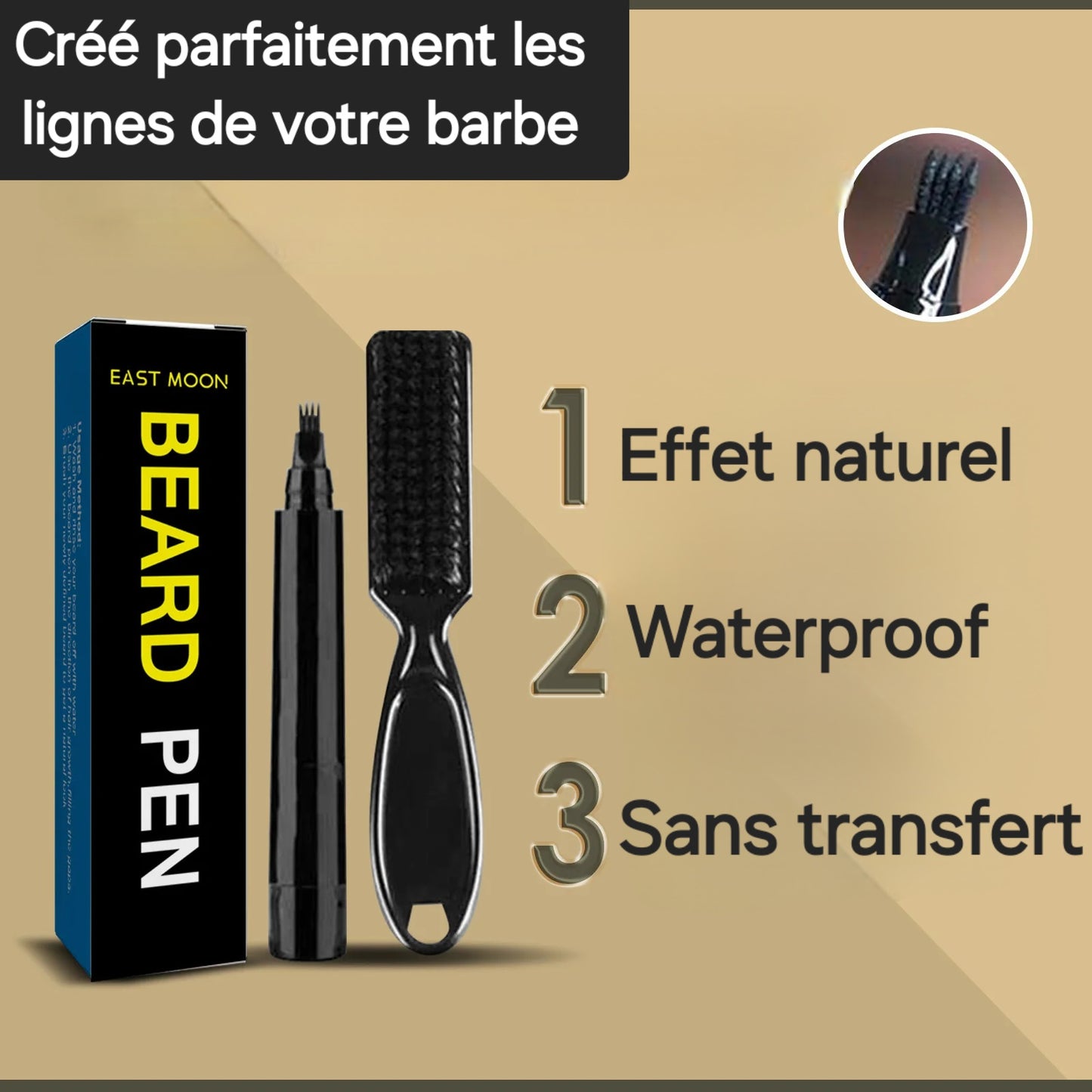 Stylo de remplissage de barbe Waterproof